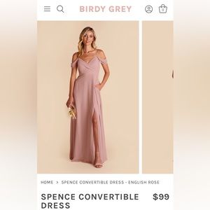 Spence Convertible Birdy Grey Dress (Dusty Rose)